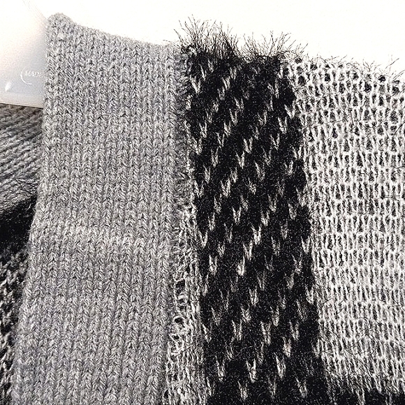 Time and Tru Women's Eyelash Patterned Cardigan, Black Plaid. Size M - Picture 9 of 13